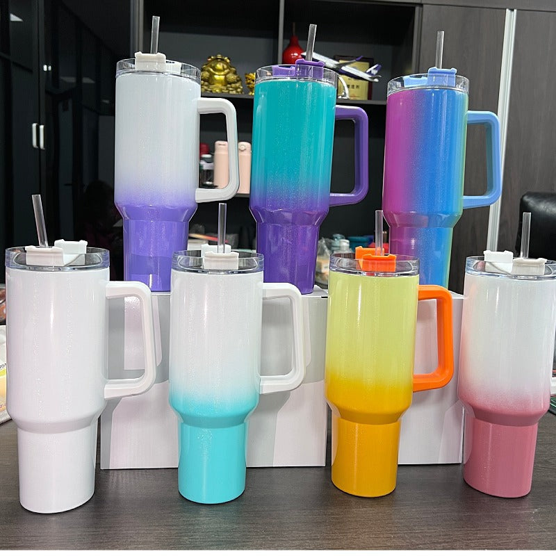 Color Sublimation Tumblers 40oz Stanley Mug Cup with edge or not wholesale