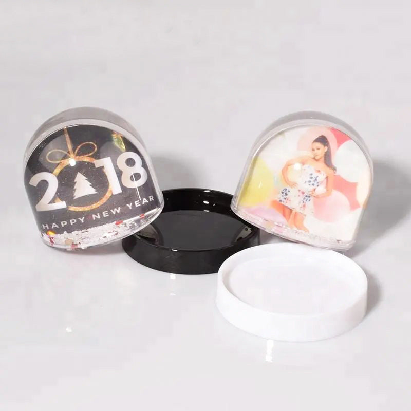 Sublimation Blank Snow ball with 2 paper board sublimation inserts clear 3 color base