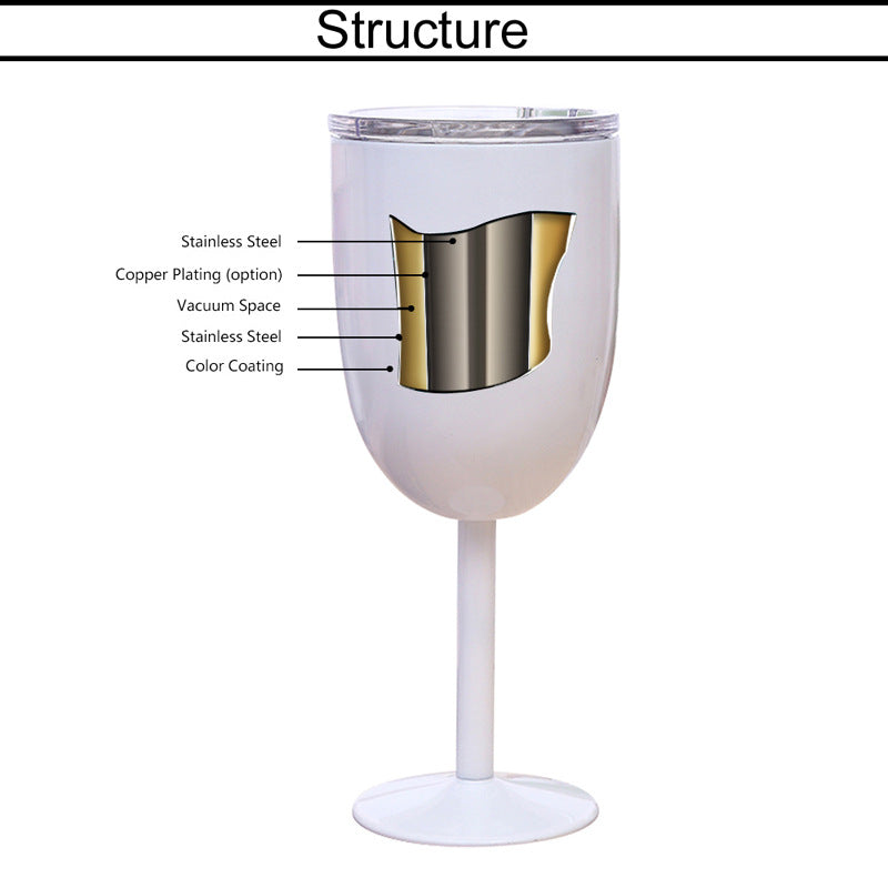 sublimation blank wine cup 10oz goblet double layer