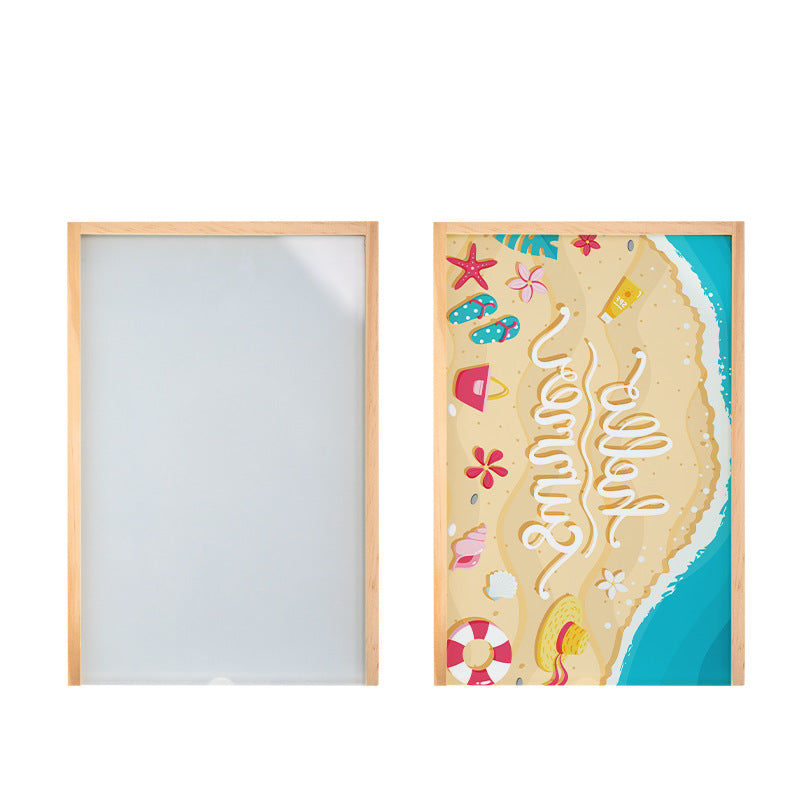 Blank glass-top surface and printed design example