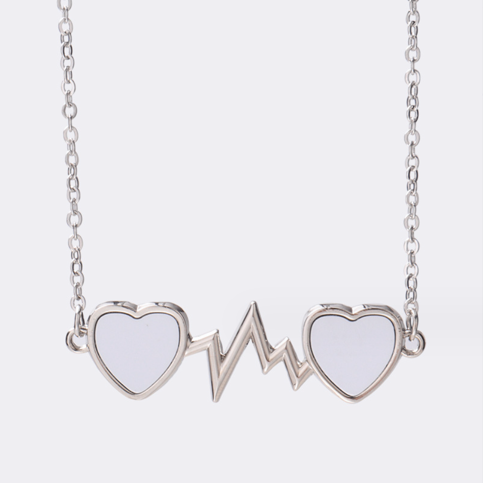 Sublimation Blank LOVE Letter Heart Shape Necklace for Valentine's Day