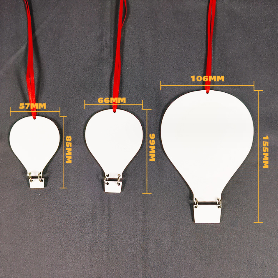 sublimation blank hot air balloon Christmas pendant double-sided printable