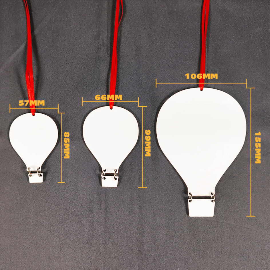 sublimation blank hot air balloon Christmas pendant double-sided printable