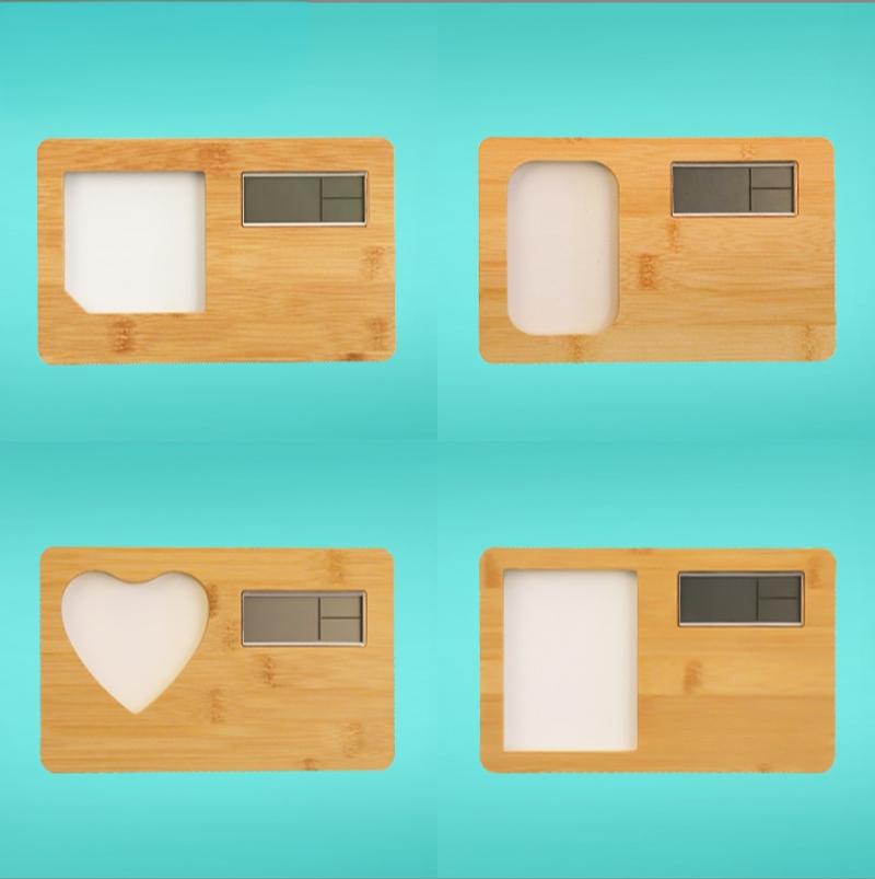 Sublimation Blank Solar Bamboo Stand with display date/time