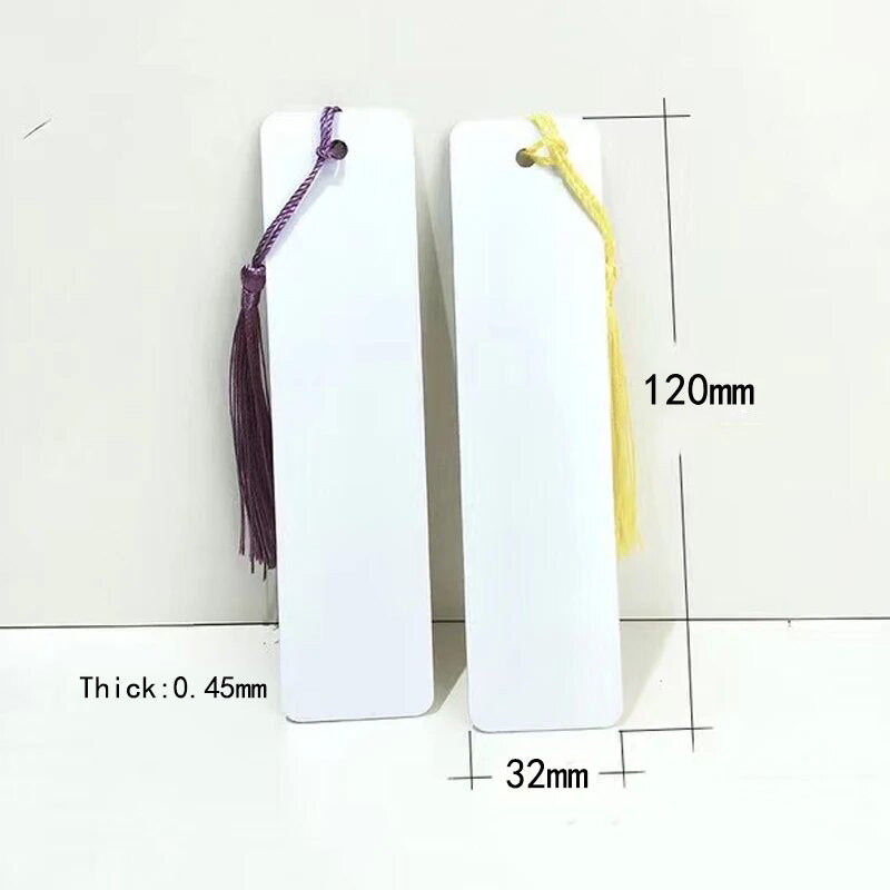 Sublimation blank aulumium sheet bookmark with /without tassel(price not include tassel)