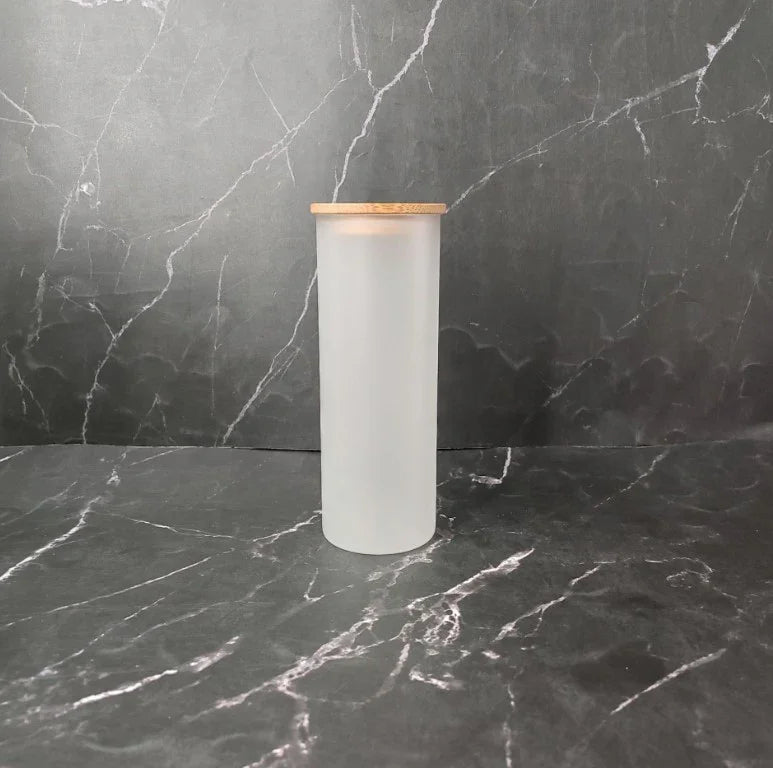 Sublimation Blank 17oz Glass Tumblers in 7 colors with bamboo lid - SP Sublimation