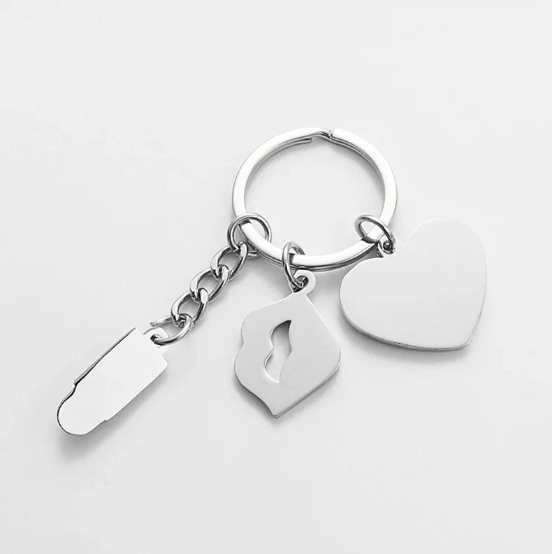 Sublimation Blank lipstick key chains with insert in 2 shapes - SP Sublimation