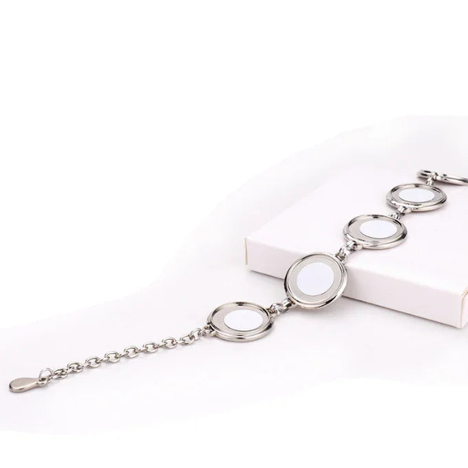 Sublimation Blank Five Round Tag Charms Bracelet - SP Sublimation