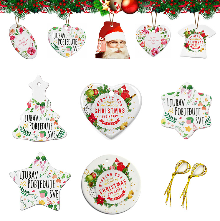 26 Pieces Ceramic Sublimation Ornaments Blanks, 2.87 Inches