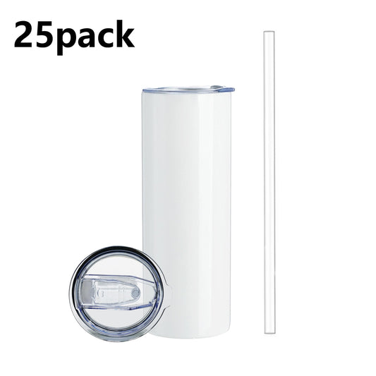 20oz flat edge tumblers for sublimation free shipping and no tariff 25/50 pack,with accessoires or not