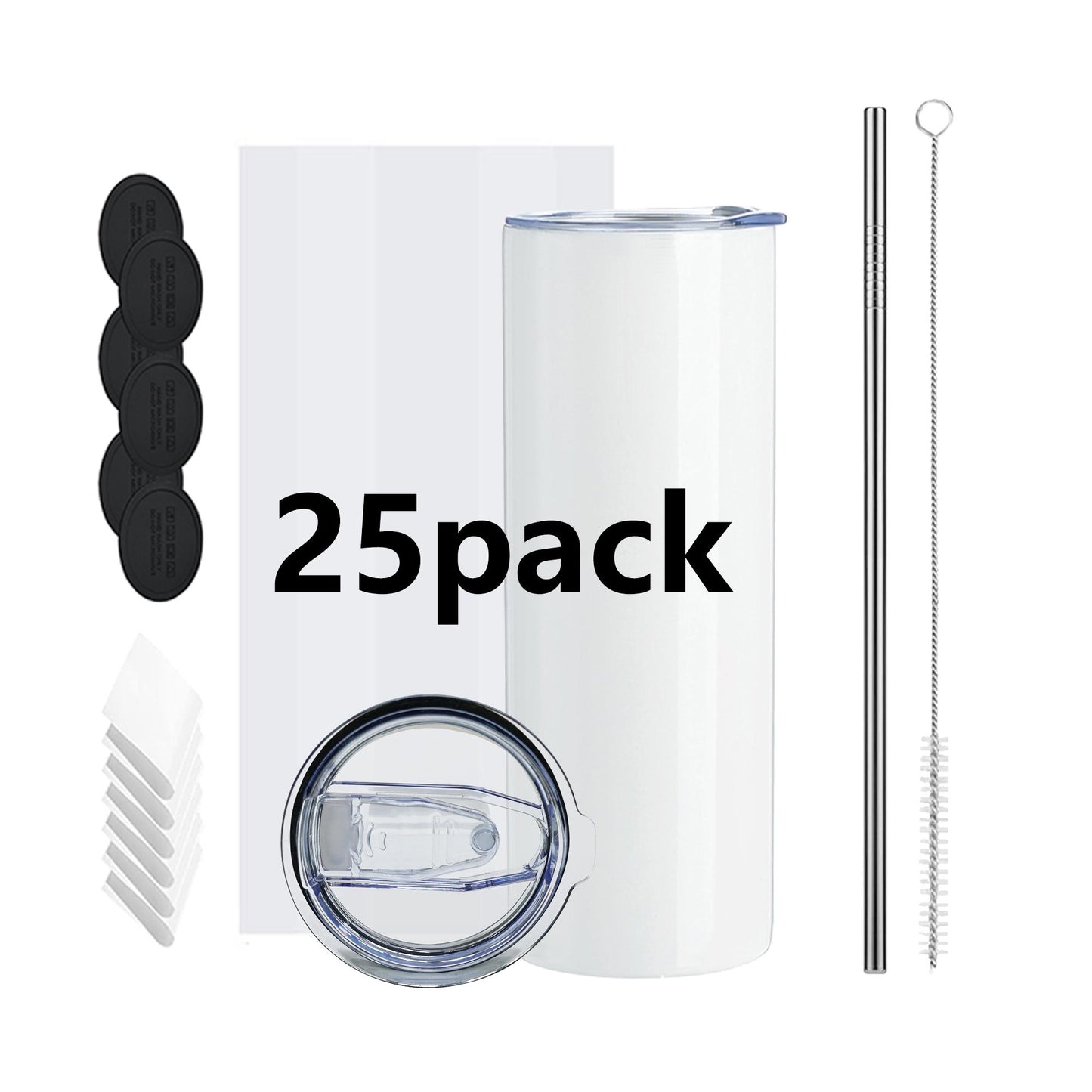 20oz flat edge tumblers for sublimation free shipping and no tariff 25/50 pack,with accessoires or not