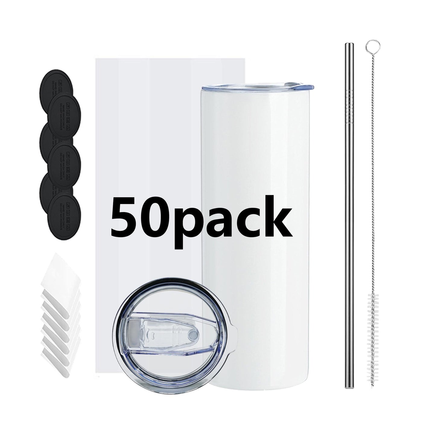 20oz flat edge tumblers for sublimation free shipping and no tariff 25/50 pack,with accessoires or not