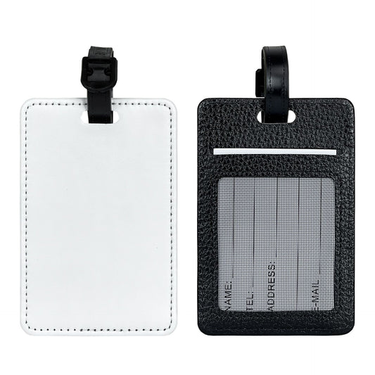 Sublimation Blank PU Leather Luggage Tags Bulk Travel Bag Tags