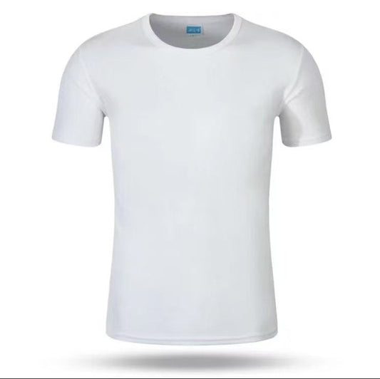 White 130gsm polyester quick-dry sublimation blank T-shirt