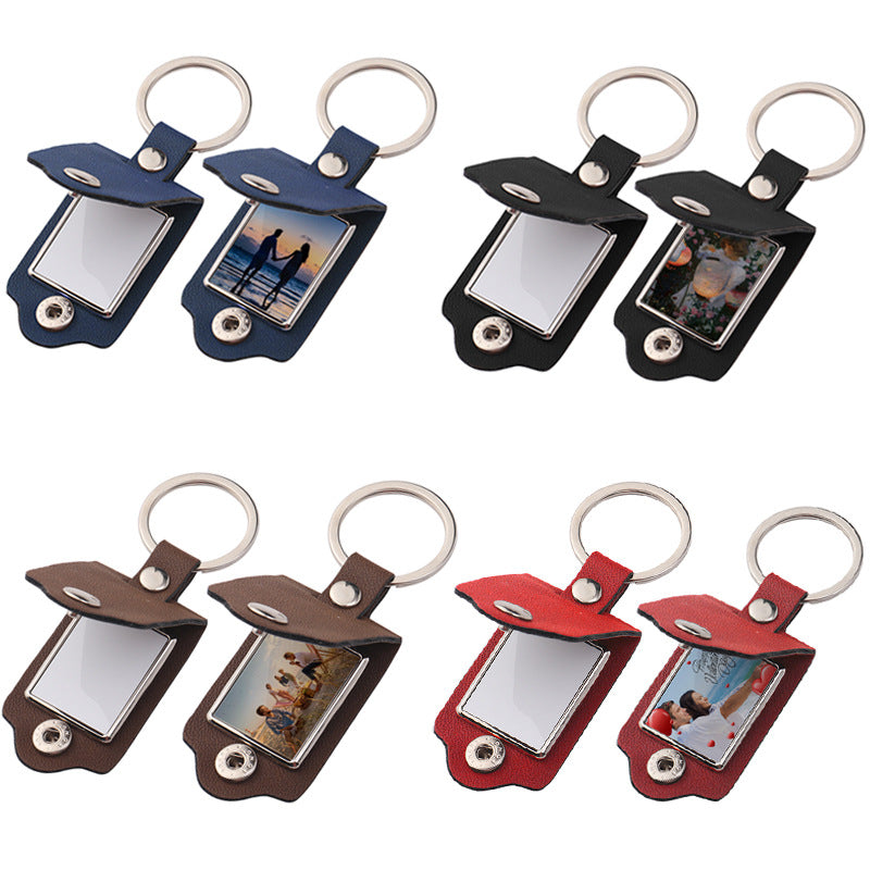 PU Leather Cover Blank For Laser,Inner Alu Insert For Sublimation Keychain In 4 colors