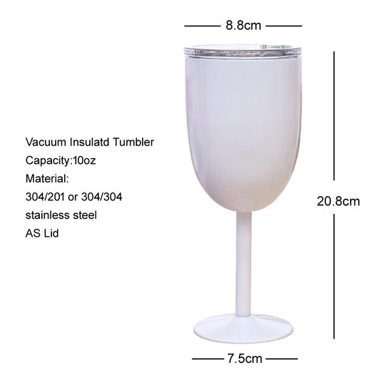 sublimation blank wine cup 10oz goblet double layer