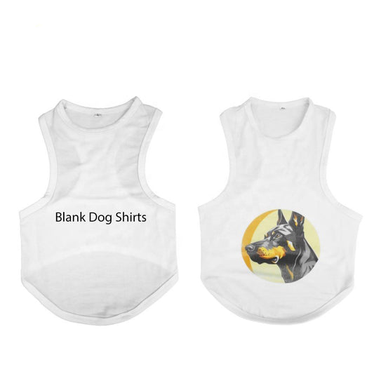 Sublimation Blank Dog Clothes, Plain White Pet Tank Top Vest for DIY Printing, Breathable Polyester Dog T-Shirt Blanks for Heat Transfer