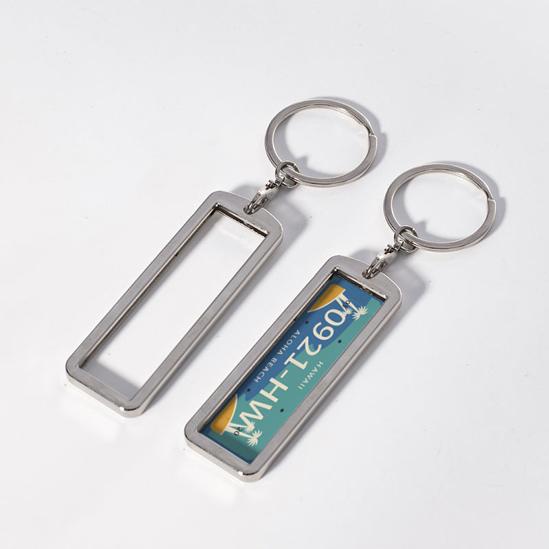 Key Chains Rectangular Double side printable rectangle keychains in 2 sizes for car number pl ...