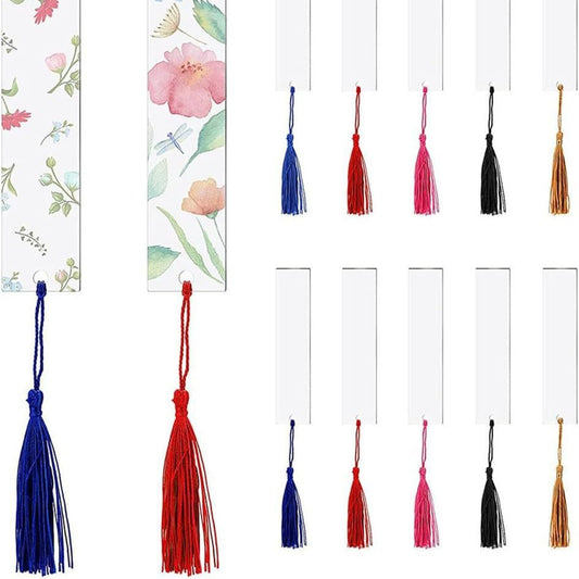 Blank felt material bookmark for sublimation with tassels