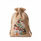 linen/cotton color Printed santa sacks in small 2 sizes 6 designs