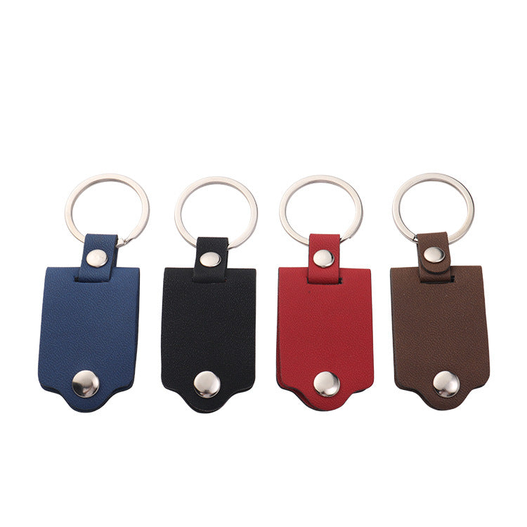 PU Leather Cover Blank For Laser,Inner Alu Insert For Sublimation Keychain In 4 colors