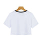 Sublimation  Blank white with black neck crop tops in 4 sizes