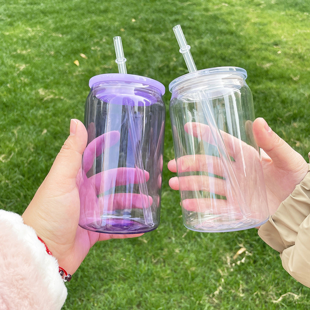 16oz Plastic 6 color Clear Masion Cup 16oz with straw,PET BPA Free wholesalers only