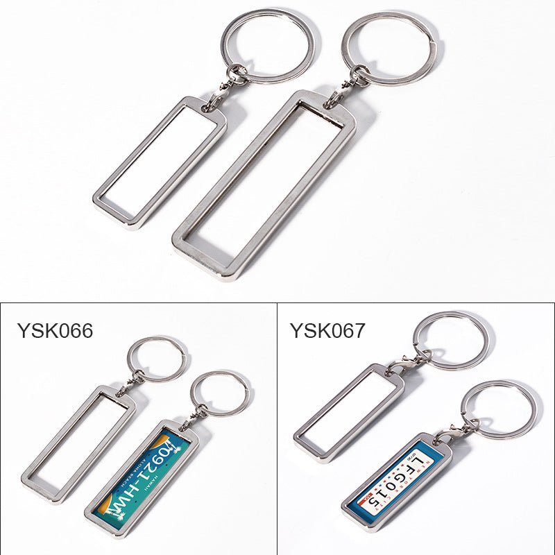 Double side printable rectangle keychains in 2 sizes for car number plate