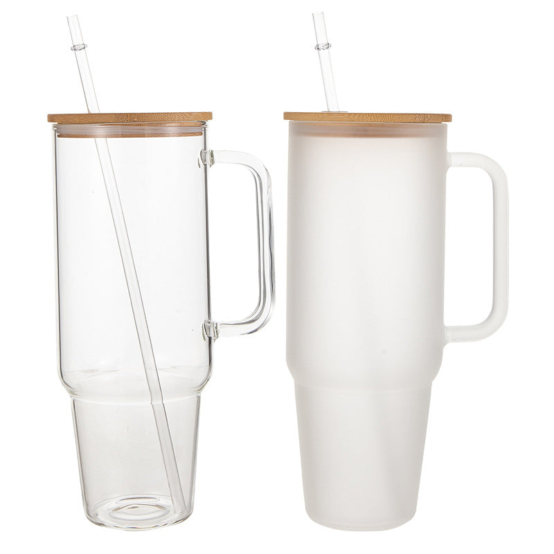 40oz  Glass Stanley Tumbler for sublimation Clear/Frosted