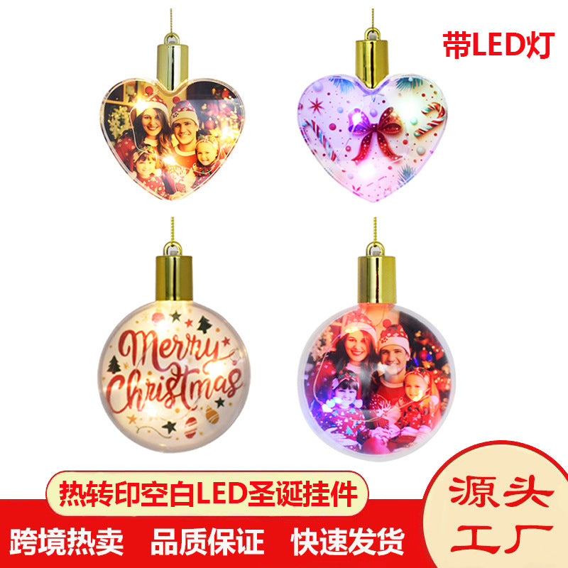 Sublimation  Blank Christmas Oranmets with Lights