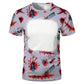 2023 New Halloween Custom Short Sleeve Horror Printing Polyster Sublimation Blank T-shirt