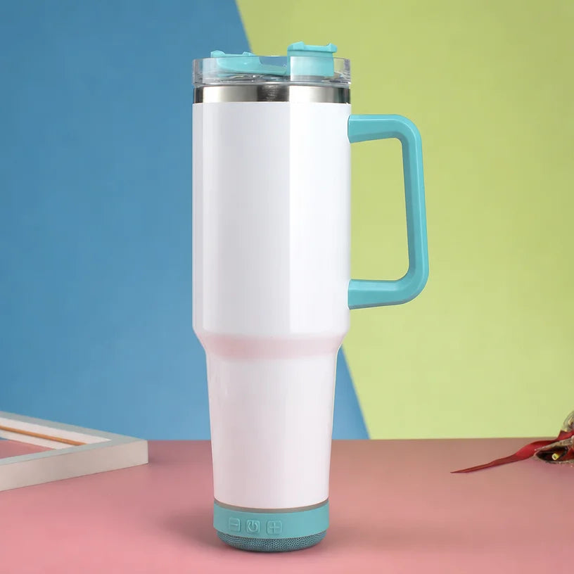 40oz Sublimation Blank Bluetooth Speaker Tumbler - Insulated Car Cup, 5 Colors
