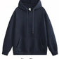 420gsm heavyweight cotton-blend blank hoodie in Navy Blue