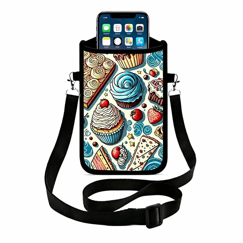 Sublimation Blank Neoprene Phone Pouch - Double-Sided DIY Heat Transfer Crossbody Phone Bag
