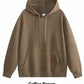 420gsm heavyweight cotton-blend blank hoodie in Coffee Brown