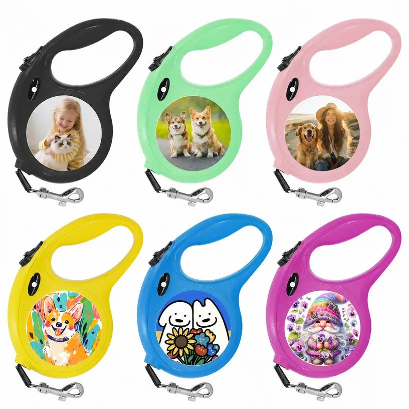 Sublimation Blank Retractable Dog Leash - 5m Heat Transfer Custom Photo Leash