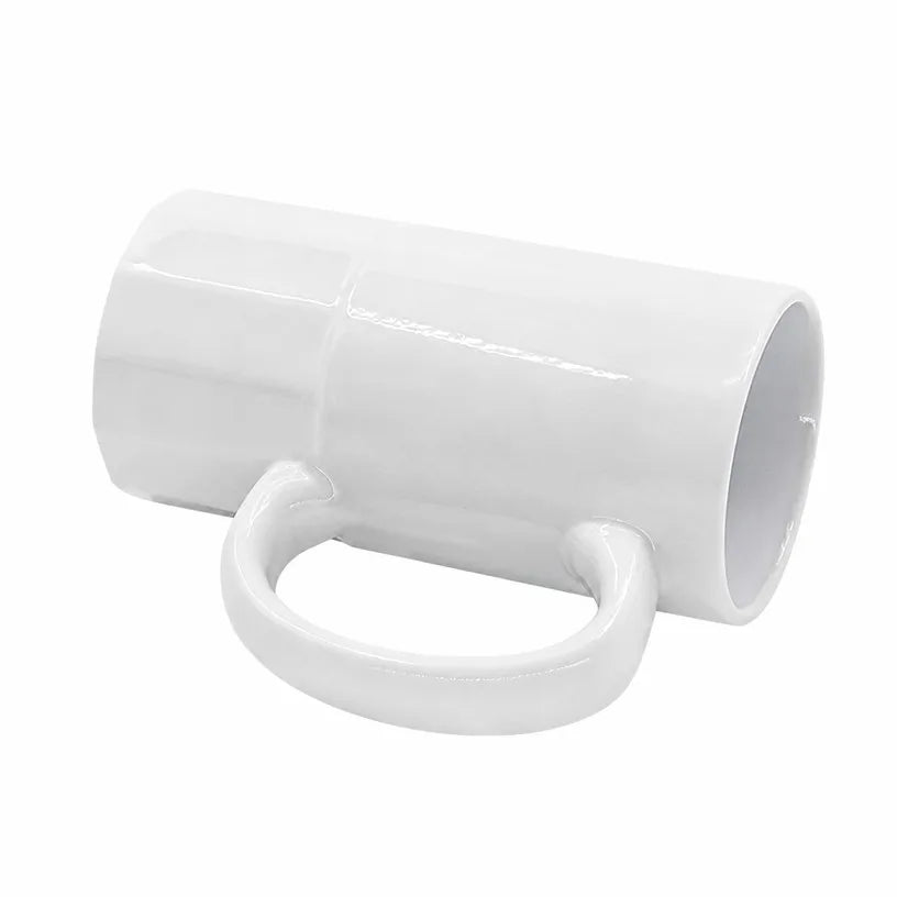 Sublimation Blank White Ceramic Mug - 530ml Large Capacity Beer Mug, Heat Transfer Blank