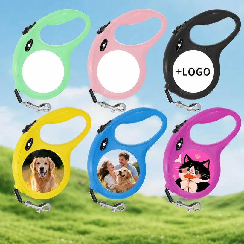 Sublimation Blank Retractable Dog Leash - 5m Heat Transfer Custom Photo Leash