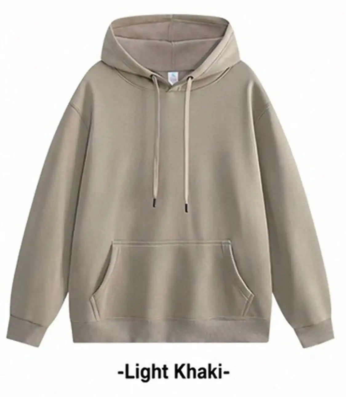 420gsm heavyweight cotton-blend blank hoodie in Light Khaki