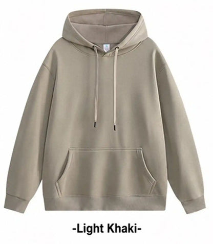 420gsm heavyweight cotton-blend blank hoodie in Light Khaki