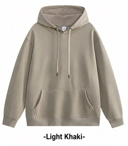 420gsm heavyweight cotton-blend blank hoodie in Light Khaki