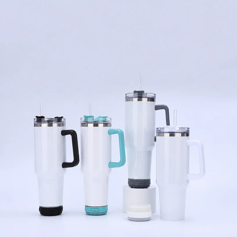 40oz Sublimation Blank Bluetooth Speaker Tumbler - Insulated Car Cup, 5 Colors