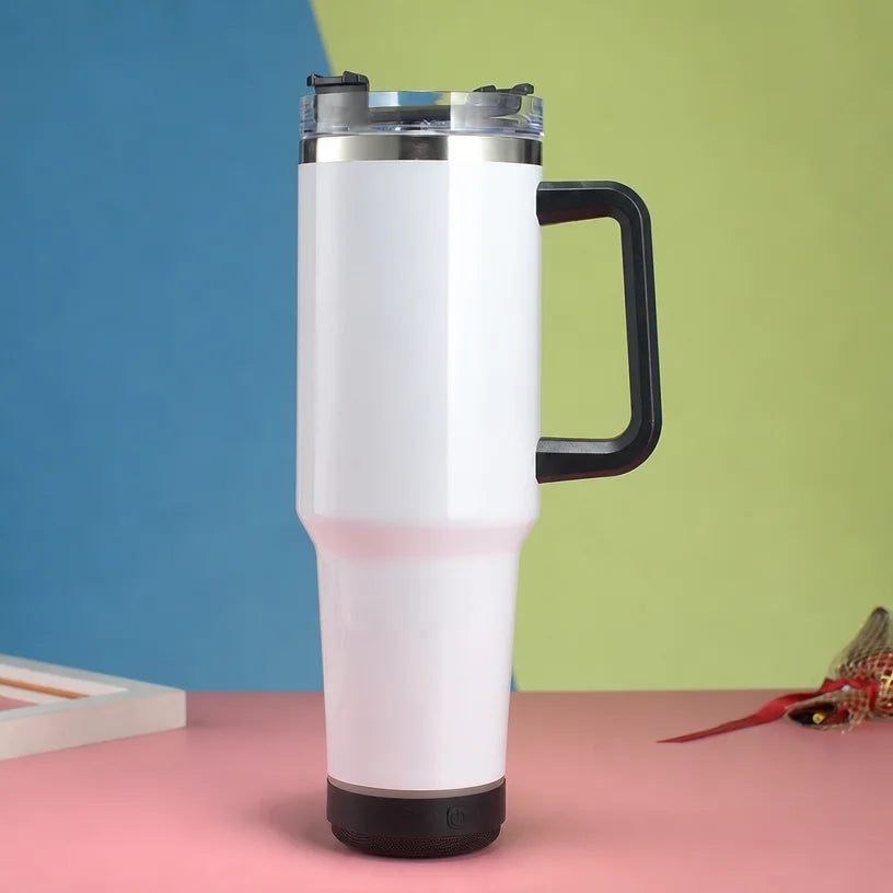 40oz Sublimation Blank Bluetooth Speaker Tumbler - Insulated Car Cup, 5 Colors