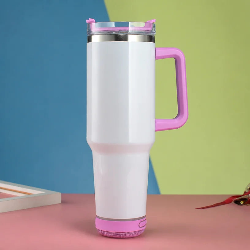 40oz Sublimation Blank Bluetooth Speaker Tumbler - Insulated Car Cup, 5 Colors