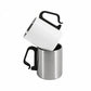 White blank camping mug resting in a silver one, showing both finishes