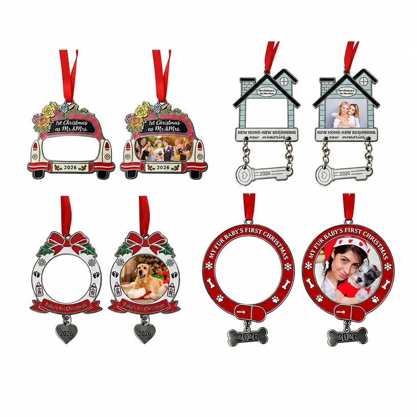 Sublimation Blank Christmas Ornaments - DIY Metal Photo Keepsake Ornament, Heat Transfer Christmas Tree Hanging Decor (2026)
