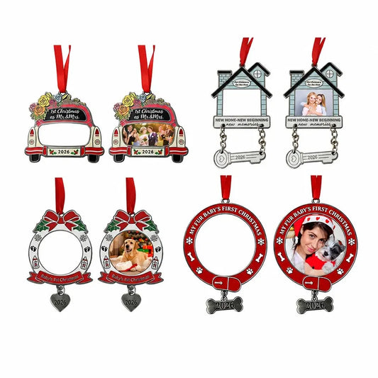 Sublimation Blank Christmas Ornaments - DIY Metal Photo Keepsake Ornament, Heat Transfer Christmas Tree Hanging Decor (2026)