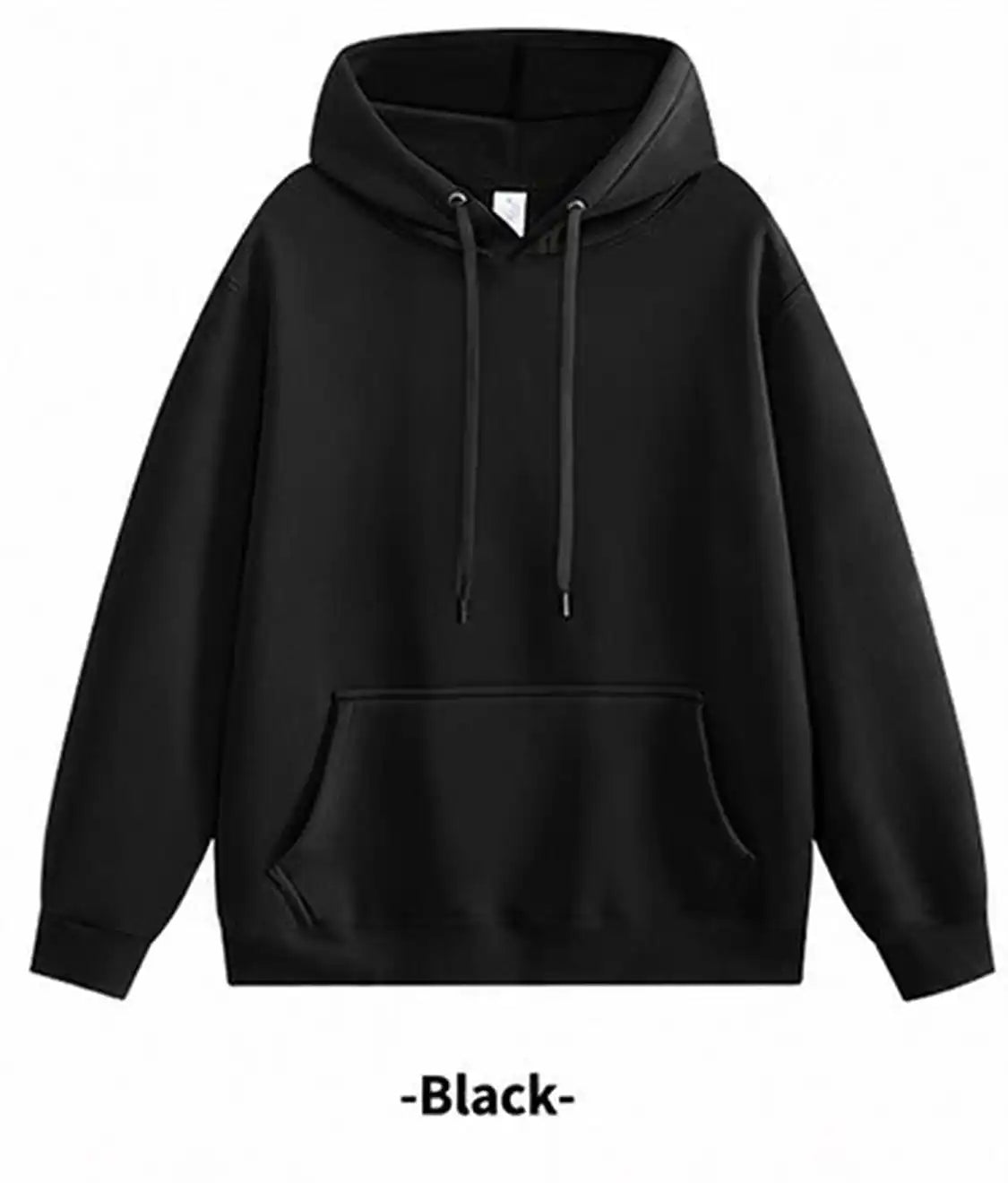 420gsm heavyweight cotton-blend blank hoodie in Black
