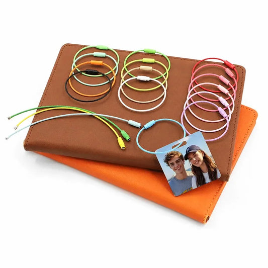 Sublimation Blank Steel Wire Rope Keychain - Multi-Color, Custom Heat Transfer Luggage Tag Loop