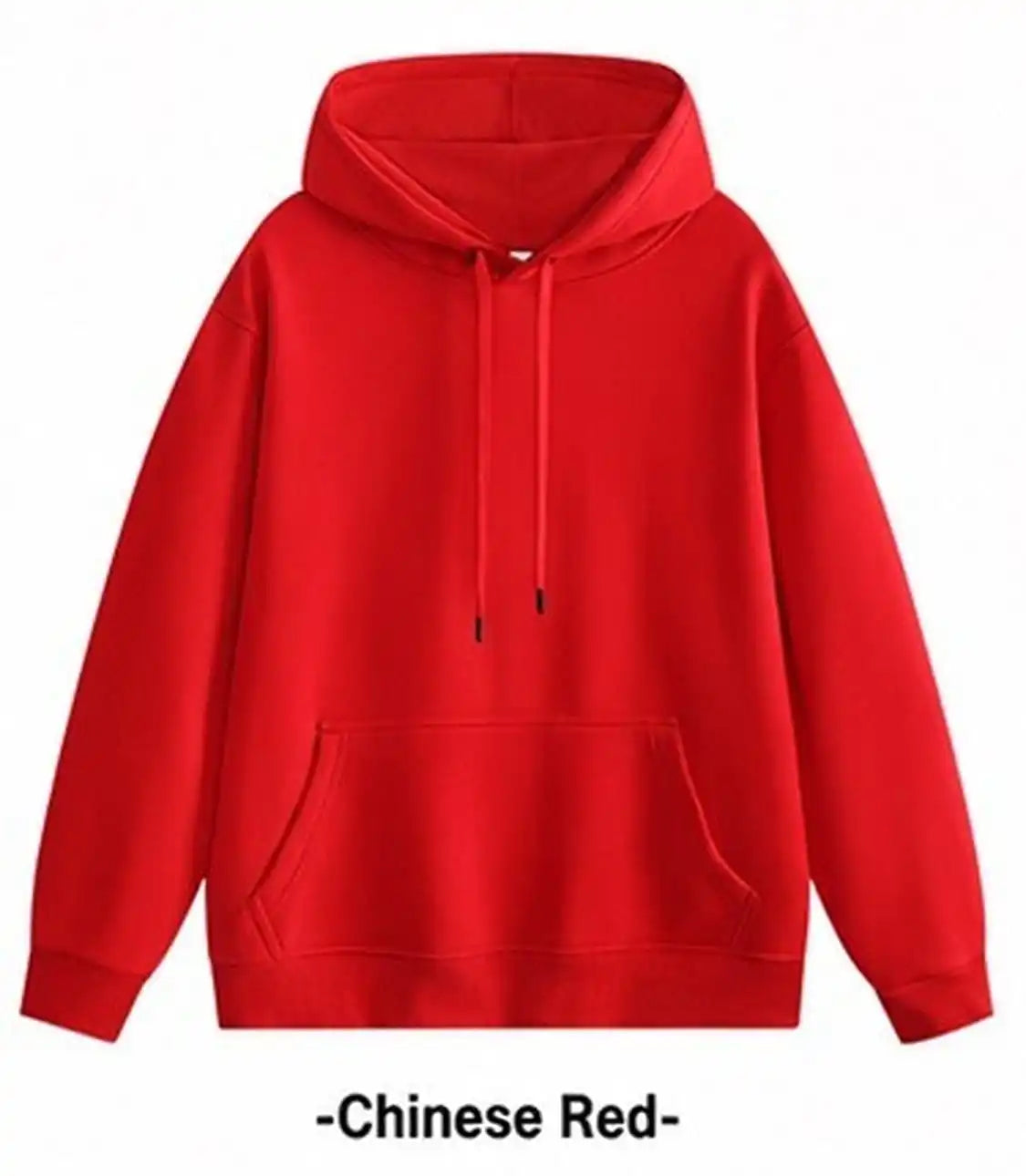 420gsm heavyweight cotton-blend blank hoodie in Chinese Red